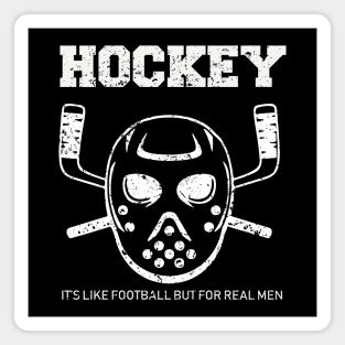 Cool Vintage looking Funny Ice Hockey Vs Football Joke T-Shirt Magnet